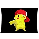 New Pillow Cover Cute Pokemon Pikachub Pillowcase Cover Design For Kids Birthday Gift Custom Zippered Pillow Cases Standard Size Inch 20*30 inches (Twin sides)