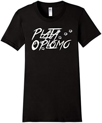 Women's Plata O Plomo Narco T-Shirt Medium Black