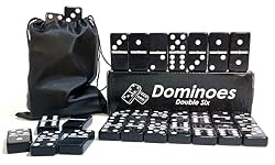 Classic Black Double Six Dominoes Set