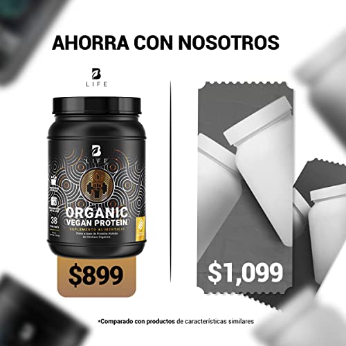 Proteína Orgánica Vegana de 1.361 kg sabor Chocolate. Ingredientes naturales. Organic Vegan Protein B Life.