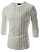 (THK02) Mens Slim Fit Twist Tee Crew Neck Lightly See-Through Stretchy Tshirts White US XS(Tag Size L)