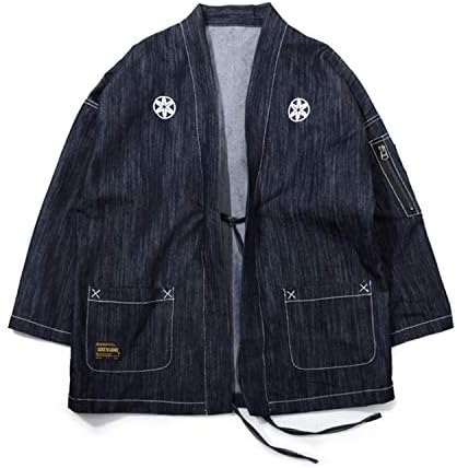 Thadensama Japanese Kimono Jackets Japan Style Zipper Pocket Embroidery Men 2018 Streetwear Male Fashion Hip Hop Casual Coats