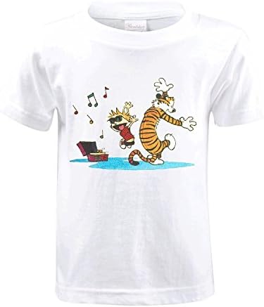 ATT97 Toypop Calvin and Hobbes Tiger Youth Cotton Crew Neck T-Shirt Design