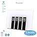 Smart Switch,Woocon Wifi Light Switch That Compatible with Alexa and Google Home In-wall Wireless Switch,Timing Function,No Hub Required (4 Switches in 1 Gang)