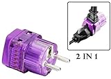 Regvolt AC Power Travel Adapter Plug for Europe Like France, Germany, Spain, Turkey, Portugal, Poland, Austria, Belgium, Sweden, Norway, South Korea, Netherlands. Grounded 2 in 1