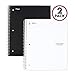Five Star Spiral Notebooks, 5 Subject, College Ruled Paper, 200 Sheets, 11 x 8-1/2 inches, Black, White, 2 Pack (73035) primary