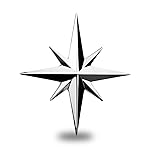 DUSCOKE Octagonal Star Car Sticker Decal, 3D Metal