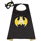 SZD Batman Costume Kids Boy Superhero Cape & Mask Batman Capes Toddler Child Gift Black