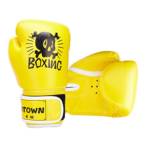 Dtown 4oz Childrens Training Gloves for Boxing Muay Thai Sparring MMA Fighting Gloves PU Leather for Boys Girls