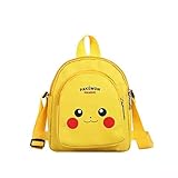 Pikachu Bag, Pikachu Shoulder Bag with 2 Zipper Pocket, Portable Travel Zipper Crossbody Bag with Adjustable Strap, Pikachu Mini Bag/Pocket for Girls, Yellow