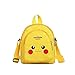 Pikachu Bag, Pikachu Shoulder Bag with 2 Zipper Pocket, Portable Travel Zipper Crossbody Bag with Adjustable Strap, Pikachu Mini Bag/Pocket for Girls, Yellow