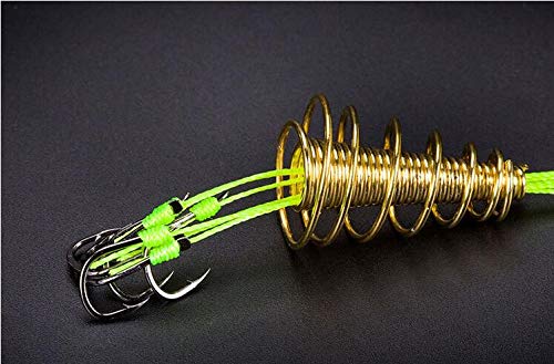 Easyinsmile Barbed Fishing Hooks Set with Spring Bait Traps for Freshwater/Saltwater and All Kinds of Fishing Rods Fishing Bait Trap Cage Feeder Basket Holder Lure Fish (9#) - Thumbnail 6