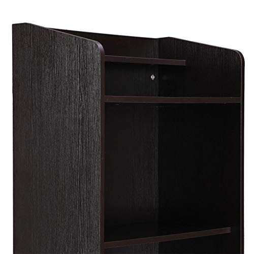 FIVEGIVEN Floor Lectern Podium Stand with Shelf, Brownish Black - Thumbnail 6