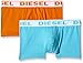 Diesel Men's 2-Pack Shawn Cotton Stretch Trunk, Orange/Turquoise, Small (Pack of 2)