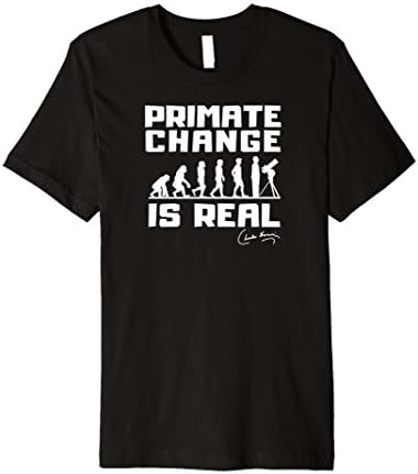 Mens Funny Primate Change Is Real Evolution Science T-Shirt Medium Black