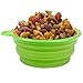 Itery Dog Travel Bowl Pet Folding Bowl Silicone Collapsible Food & Water Bowl (Blue + Green)