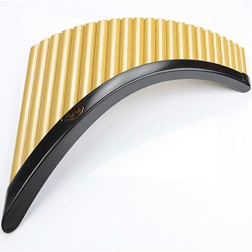 22 Pipes Panpipes with Base G Key ABS Plastic Romania Panflute Musical Instrument Golden Black color Pan flute Panpipe with Base