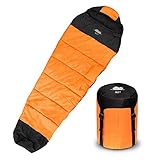 Sleeping bag, Lightweight Mummy Sleeping Bag w/ Compact Compression Sack for Adults, Washable & Waterproof for 3-4 Seasons Warm & Cool Weather Camping, Hiking, Backpacking & Outdoor Activities
