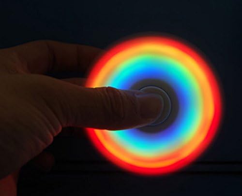 The Anti-Anxiety 360 Spinner Helps Focusing Toys 3D Figit Premium Quality EDC Focus Toy for Kids &amp; Adults - Stress Reducer Relieves ADHD Anxiety With LED lights (White)