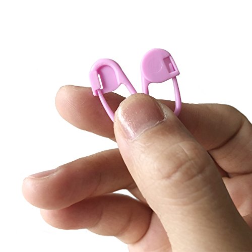 Stitch Marker 200 PCS Knitting Stitch Counters Crochet Markers Plastic Safety Pins Stitch Holder in 10 Colors - Thumbnail 3