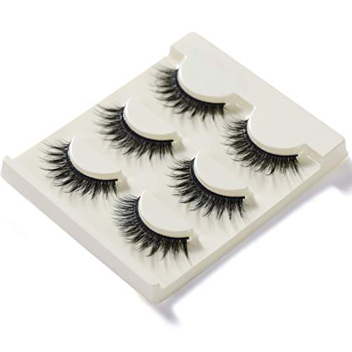Eyelashes Dance, 3D False Eyelashes Hand-made Luxury Fashion Fake Lashes Black Nature Fluffy Long Soft Reusable, 6 Pair 2 Styles, With Free EyeLash Tweezers (02&36)