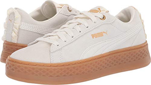 PUMA Women's Smash Platform Frill Whisper White/Puma Team Gold 9.5 B US
