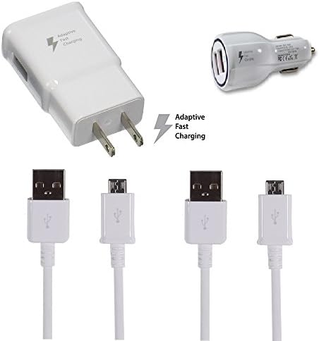 Galaxy S7 S7 Edge S6 S6 Edge LG G2 G3 G4 for Adaptive Fast Charger Micro USB 2.0 Cable Kit (Wall charger+2 micro USB cable+ fast car charger) value pack 2.0