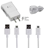Galaxy S7 S7 Edge S6 S6 Edge LG G2 G3 G4 for Adaptive Fast Charger Micro USB 2.0 Cable Kit (Wall charger+2 micro USB cable+ fast car charger) value pack 2.0