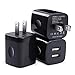 Black USB Wall Adapter, Charging Block, 3Pack Dual Port 2.1A Fast Wall Charger Brick Base Cube USB Plug Outlet Phone Charger Box for iPhone 16e 16 Pro 15 14 13 12 11 XS Max XR X 8 7 6, iPad, Samsung