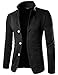 COOFANDY Mens Casual Slim Fit Blazer 3 Button Suit Sport Coat Lightweight Jacket, Black, Small