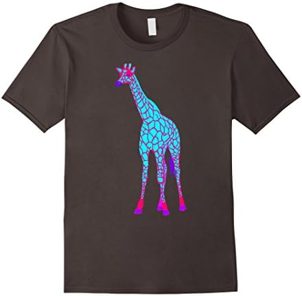 Mens EDM Electronic Dance Techno Neon Giraffe Rave T-Shirt Large Asphalt