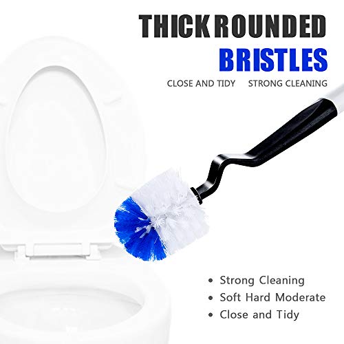 Masthome Toilet Brush Set with Holder & 3 Brush Heads for Bathroom Toilet Deep Cleaning Easy Storage Toilet Cleaning Brush