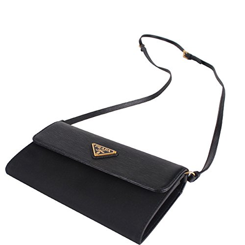 Prada Tessuto Nylon & Textured Leather Crossbody Shoulder Wristlet Bag
