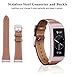 Mornex Leather Band Compatible with Fitbit Charge 3/ Charge 4, Replacement Genuine Leather Bands for Women Men(Pink Connector and Brown)