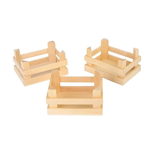 Small Foot Kleine Holzkisten Natur im 3er Set, für Kaufmannsläden oder als Dekoration einsetzbar, ab 3 Jahren, 1808…