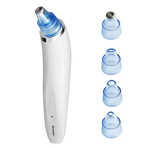Blackhead Remover, beawelle Blackhead Vacuum Suction Remover Electric Facial Pore Cleanser with Microcrystalline Head Electric Skin Cleaner Blackhead Extraction Tool,1 Set of 4 Tips