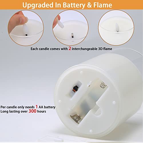 Lezonic Flameless Battery Operated Candles with Remote and Timer, LED