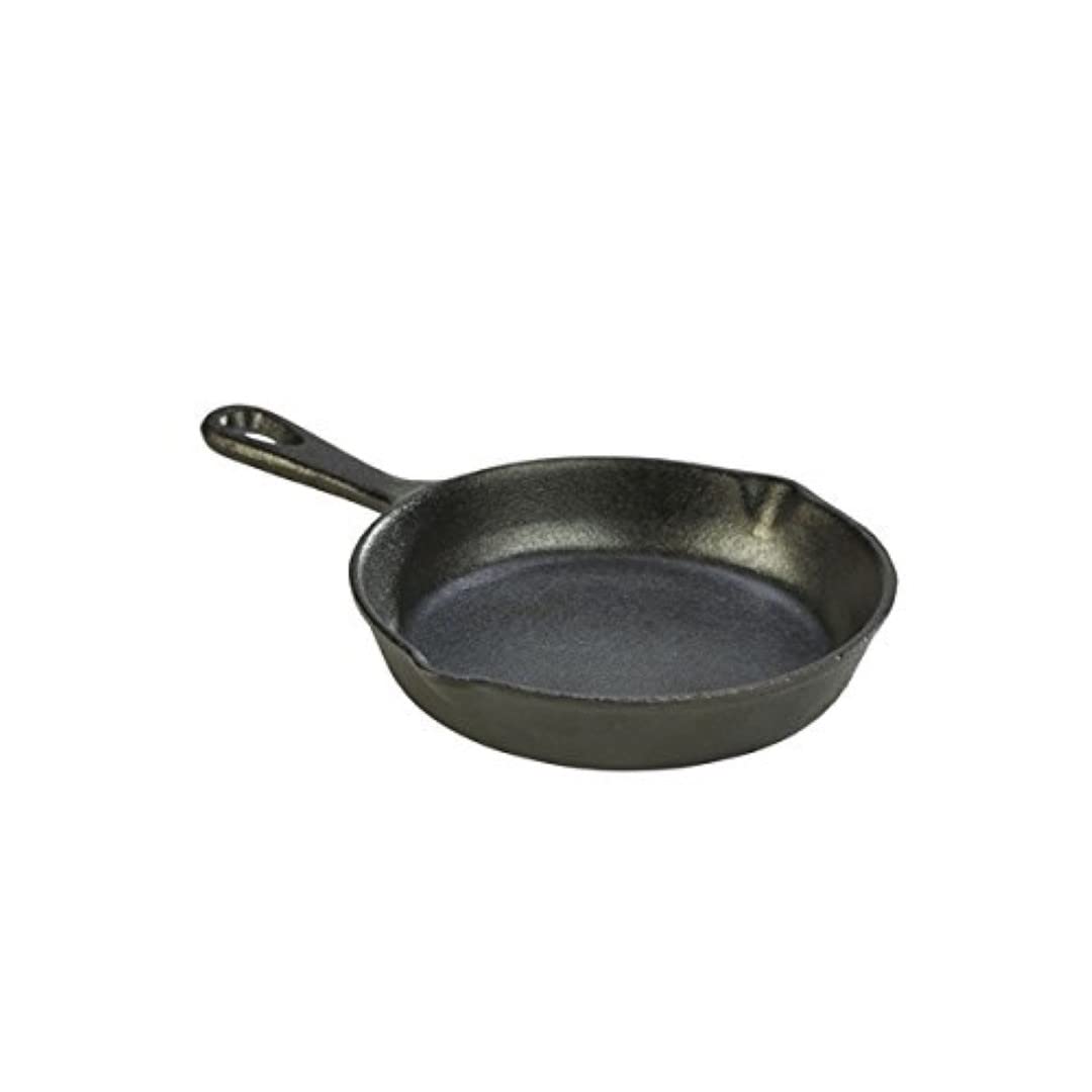 Genware Mini Cast Iron Frypan 15cm - Miniature Skillet Pan Cast Iron Skillet Oven to Tableware