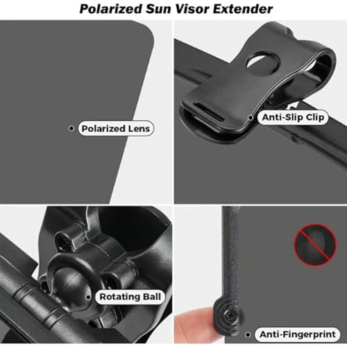 Sun Visor Extender For Cars, Uv400 Car Sun Visor Extension With Polycarbonate Lens And Side Sunshade, Protect From Glare, Uv Rays, Snow Blindness For Safe Driving, Universal For Car, Suv (A)