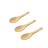 9 Inch Bamboo Rice Scoops Paddles, Wooden Non-stick