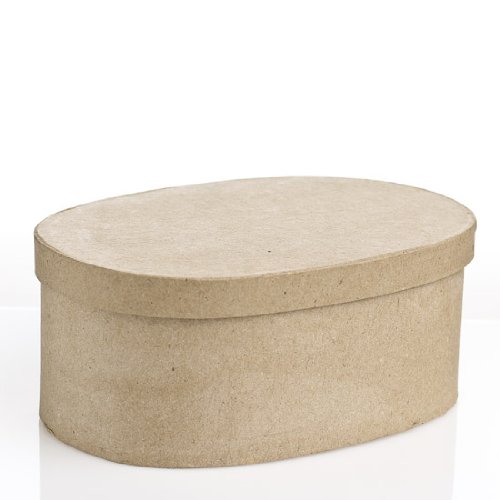 Oval Paper Mache Boxes with Lids - Package of 4 Boxes
