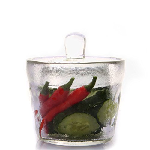 Click Here to See More Images Daycount Japan Style Pickles Tank Thickening Glass Stone Bottle Pickle Mason Jar (L: 130x95mm/ 5.1''x3.7'')