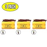 (3 Pack) BP2-A Dual-LITE Ni-CD 2.4v 600mAh CSXWREB3 HUBBEL Battery BP2A BP2-0A 0BP2-0A 2.4v 600mAh Ni-CD Battery Pack Replacement for Exit Sign Emergency Light