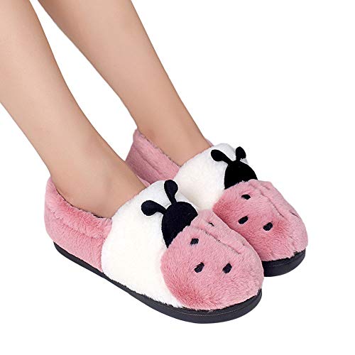 Teresamoon Women's Cartoon Shoes Non-Slip Warm Shoes Home Outdoor Shoes (Pink/40-41) - Thumbnail 2