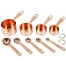 Copper-plated Measuring Cups and Spoons, Set of 9: EXTRA STURDY Top-Quality Stainless Steel. Satin + Mirror Polish Copper Finish. US + Metric Measurements. Kitchen Gift Under 30 Dollar. By COPPER GEMZ primary