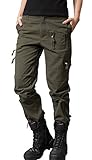 chouyatou Women’s Military Straight Fit Stylish Combat Cargo Slacks Pants