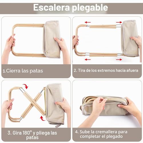 Muyohix Small Portable Folding Stool, Outdoor Folding Stool, Portable Folding Chair, Folding Stool for Camping, Hiking, Barbecue, Golf (Khaki)