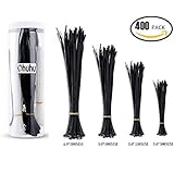 Ohuhu 400 PCS Cable Zip Ties Self-Locking Cable Zipties, Black &amp; White Nylon Ties for Home