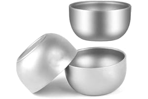 Suapouen Titanium Cup Pure Titanium Double Layer Tea Cup 45ml Double Layer Teacup for Camping Daily Used Hiking 3PCS Tea Cup