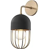 Mitzi H145101-AGB/BK Contemporary Modern One Light Wall Sconce from Haley Collection Finish, Aged Brass/Black